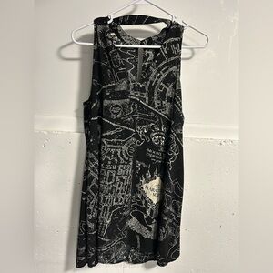 Harry Potter Black and White Map Print Tank Dress